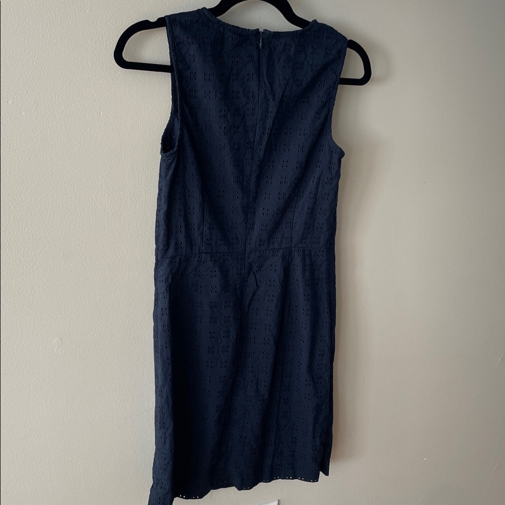 Banana Republic Navy Sleeveless Navy Blue Eyelet Mini Dress - Picture 4 of 6
